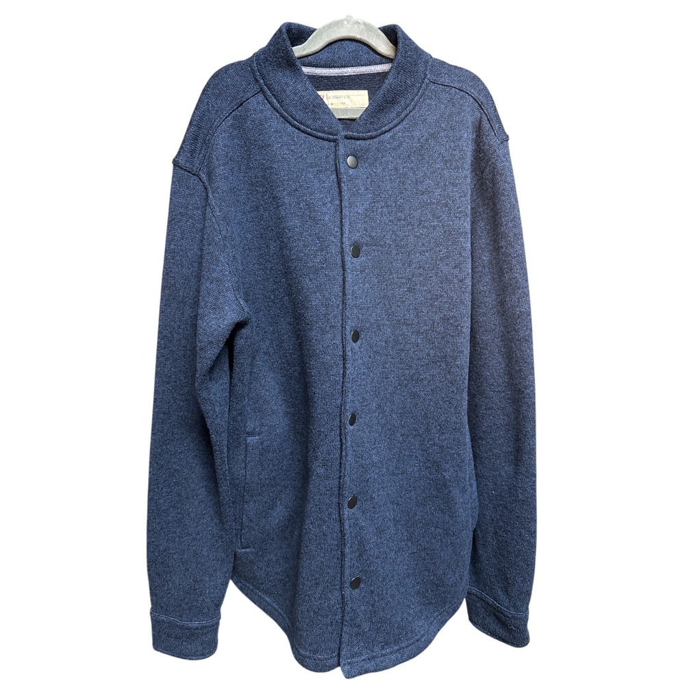 Levi's Navy Blue Softshell Bomber Plain Jacket Snap Button Textured Size Small